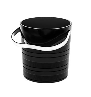 Vista Alegre Vinyl Black Ice Bucket 5.6"H x 5.08"W