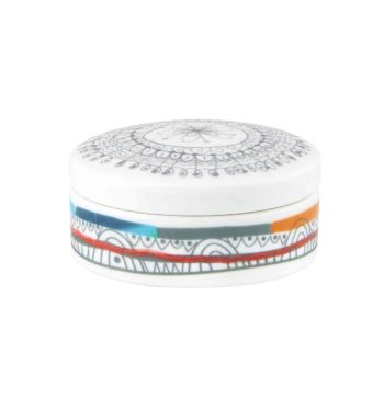 Vista Alegre Atrapasueños Small Round Box 3.7"D x 1.37"H