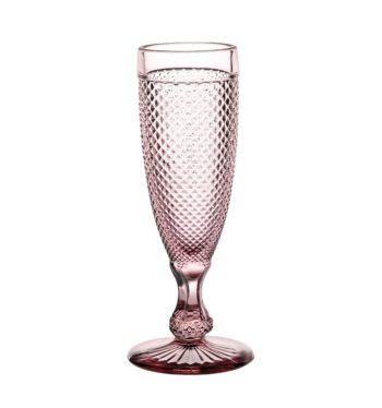 Vista Alegre Bicos Pink Flute 7.48"H, 4 oz Set/4