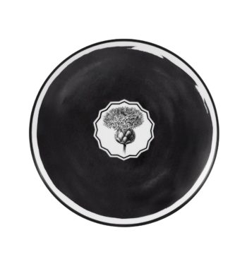 Christian Lacroix Herbariae Dessert Plate Black 9.1"D