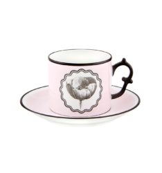 Christian Lacroix Herbariae Tea cup and saucer Pink 5.9" x 3", 5 oz