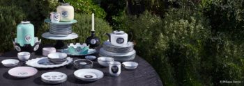 Christian Lacroix Herbariae Bread and Butter Plate Black 7.2"D - Image 2