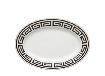 Ginori 1735 Labirinto Nero Oval Flat Platter 13 1/4"