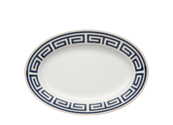 Ginori 1735 Labirinto Zaffiro Oval Flat Platter 13 1/4"
