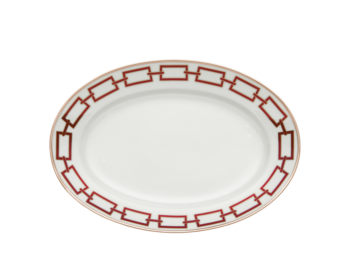 Ginori 1735 Catene Scarlatto Oval Platter 13 1/4"