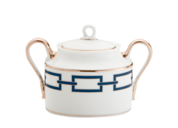 Ginori 1735 Catene Zaffiro Sugar Bowl with Cover 5 /4 oz