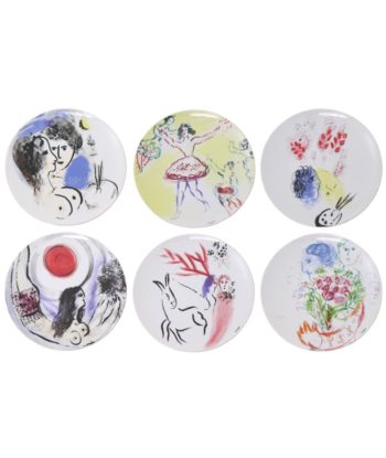 Bernardaud Collection Marc Chagall Gift boxed set of 6 plates 10.5"