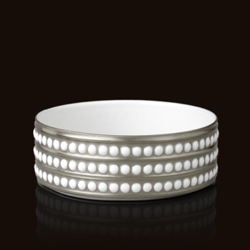 L'Objet Perlee Platinum Medium Deep Bowl 5", 13 oz