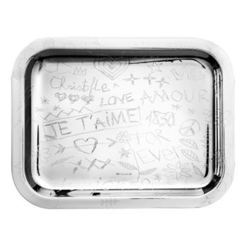 Christofle Graffiti Silver Plated Rectangular Tray - Medium