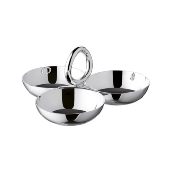Christofle Vertigo Silver Plated 3-Bowl Snack Dish - Medium