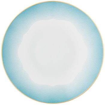 Raynaud Aura American Dinner Plate Coupe - (concentric circles) 10.6"D
