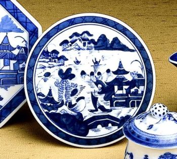 Mottahedeh Blue Canton Round Tile 5.25"D