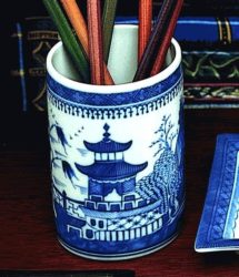 Mottahedeh Blue Canton Pencil Cup 3.5"H