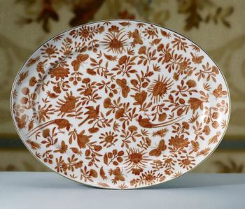 Mottahedeh Sacred Bird & Butterfly Oval Platter 14" - Image 2