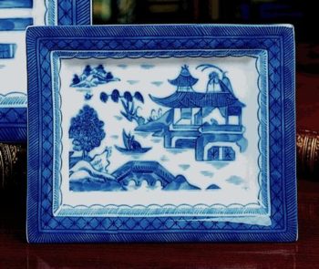 Mottahedeh Blue Canton Small Rectangular Tray 5.5"l x 4.5"W