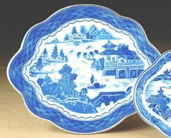 Mottahedeh Blue Canton Lobed Tray Medium 6'L