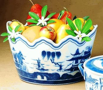 Mottahedeh Blue Canton Monteith Cachepot 10.5 " l., 6" h. - Image 2
