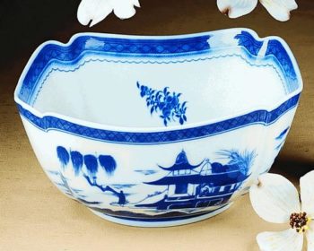 Mottahedeh Blue Canton Large Square Bowl 10.25"D