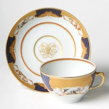 Mottahedeh Golden Butterfly Tea Cup and Saucer