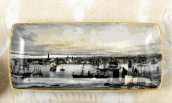 Mottahedeh Passion For Maps New York Harbor Sm Rect Tray 7.5"L x 3.5"W - Image 2