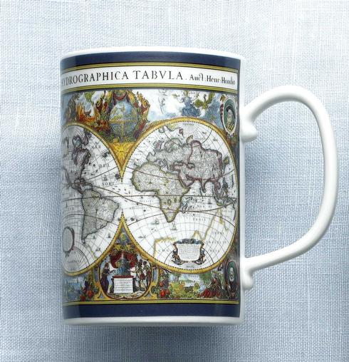 Mottahedeh World Map Hondius Mug 4.5'H