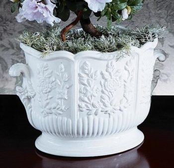 Mottahedeh Oval Cachepot w/Handles 6.75"D x 6.5"H x 10"W - Image 2