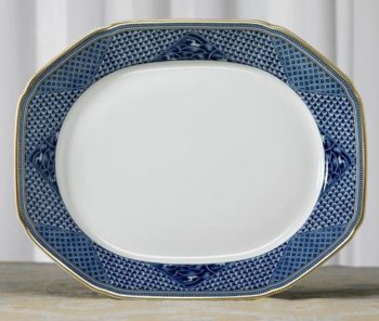 Mottahedeh Indigo Wave Octagonal Platter 15"L