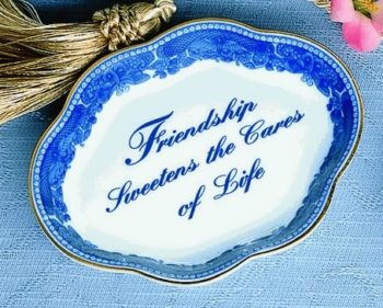 Mottahedeh Blue Friendship Tray 4.5"L - Image 2