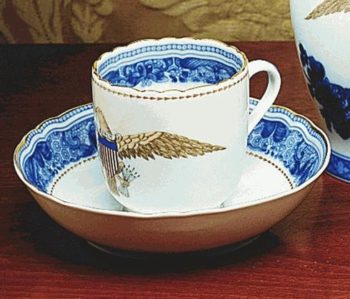 Mottahedeh Diplomatic Eagle Cup and Saucer 5.25"D x 2.875"H - Image 2
