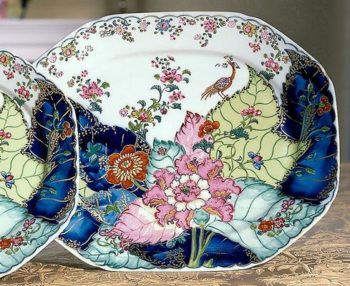 Mottahedeh Tobacco Leaf Octagonal Platter 15"