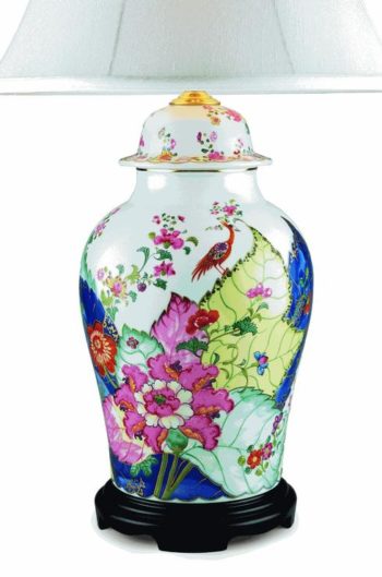 Mottahedeh Tobacco Leaf Ginger Jar Lamp 30"H