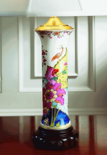 Mottahedeh Tobacco Leaf Trumpet Vase Lamp 25.5"H - Image 2
