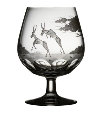 Varga Art Crystal Safari Gazelle Brandy Snifter