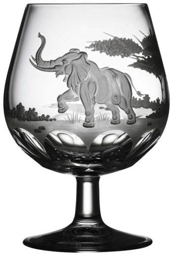 Varga Art Crystal Safari Elephant Brandy Snifter