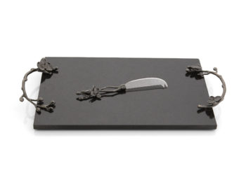 Michael Aram Black Orchid Cheese Board & Knife  18.5" x 10"