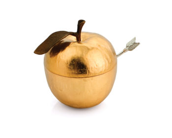 Michael Aram Apple Honey Pot Goldplate 3.75″ x 3.5″ x 4″