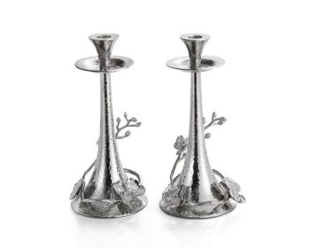 Michael Aram White Orchid Taper Candleholders