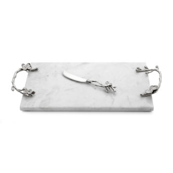 Michael Aram White Orchid Cheese Board w/ Knife