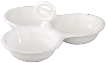 Juliska Berry and Thread Whitewash Triple Server 9.5" W x 4" H