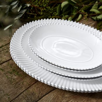 Costa Nova Pearl White Oval Platter 13.5"L x 9.75"W - Image 2