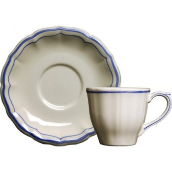 Gien Filet Bleu US Tea Cup and Saucer - Set of 2