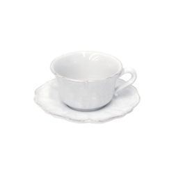 Casafina Impressions White Jumbo Cup & Saucer 12.75 oz