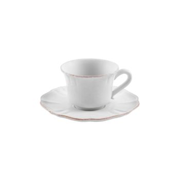 Casafina Impressions White Tea Cup & Saucer 7.5 oz