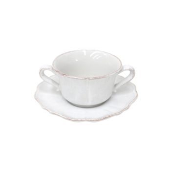 Casafina Impressions White Consomme Cup & Saucer 12.75 oz - Image 2