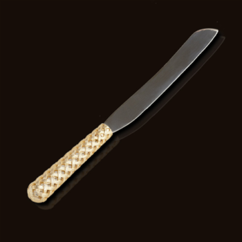 L'Objet Braid Gold Bread Knife 13"