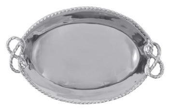 Mariposa Rope Knot Oval Serving Tray 17in L x 11in W