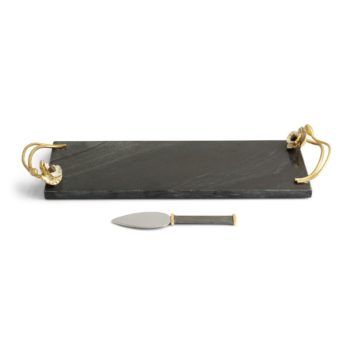 Michael Aram Anemone Small Cheese Board w/spreader