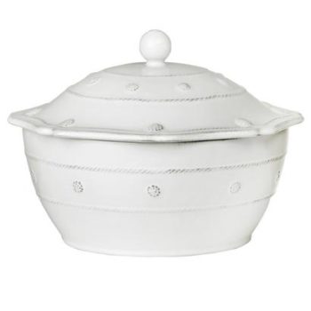 Juliska Berry and Thread Whitewash Large Covered Casserole 9.5" W x 6" H