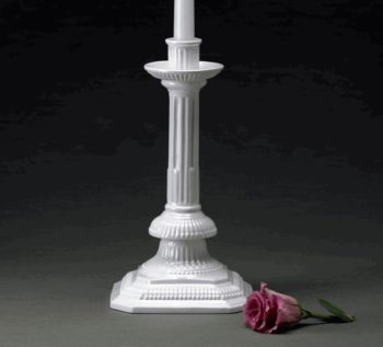 Mottahedeh Creamware Square Candlestick 12"H