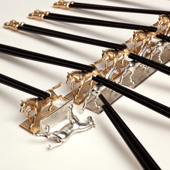 L'Objet Horse Knife/Chopstick Rest - Gold set/6 2.5" x 1.5˝ - Image 4